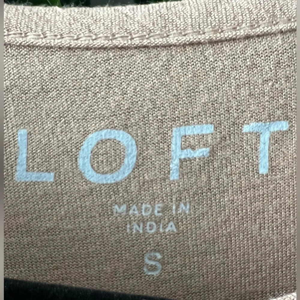 LOFT Cutout Yoke Flutter Sleeve Mixed Media Top - Picture 4 of 6